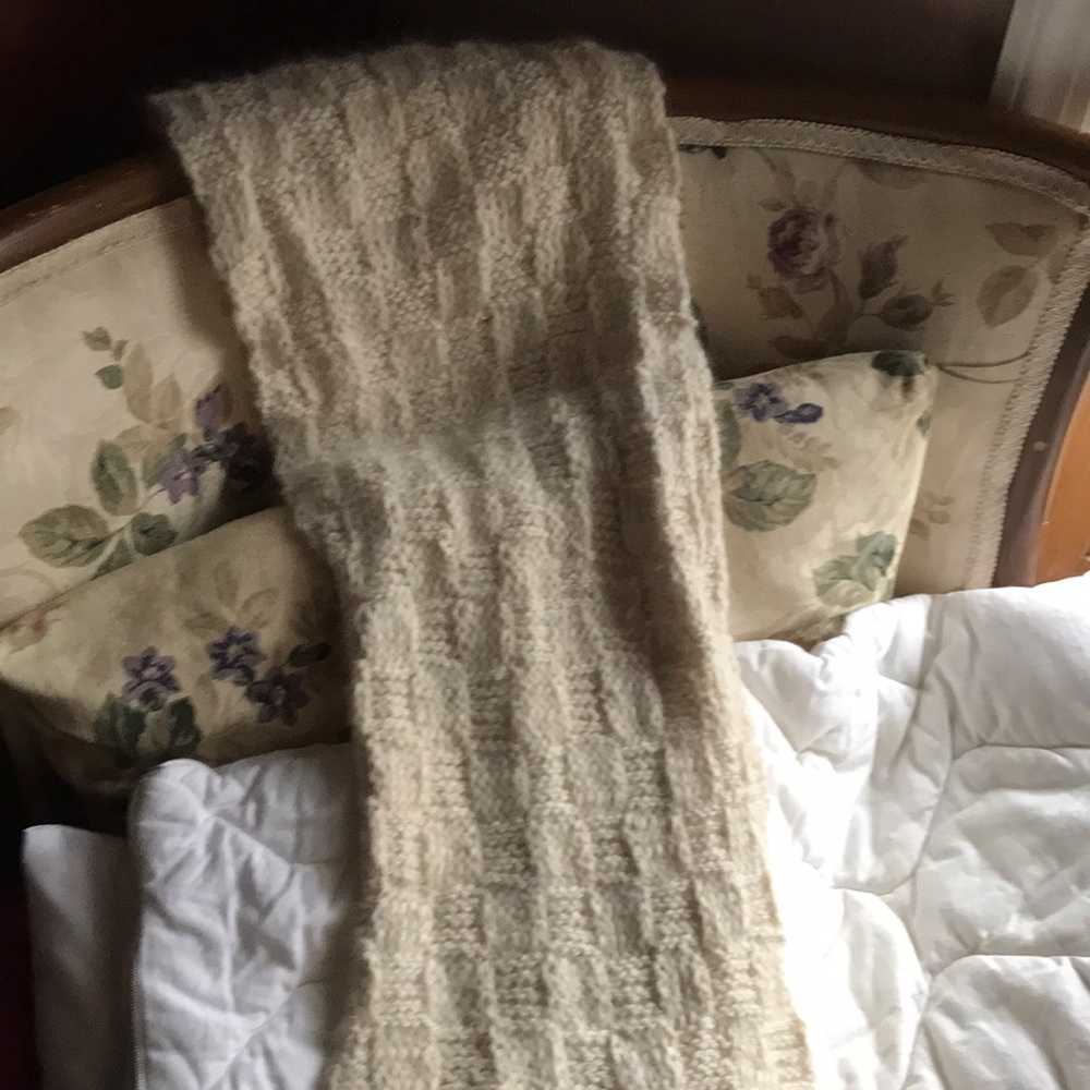 Handmade Alpaca & Angora Natural color scarf